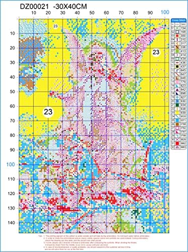 Kits de pintura de ponto cruz carimbado de Arazadr para iniciantes para iniciantes crianças e adultos 3 fios 11CT Padrões de kits de ponto de ponto de cross-cross de 11ct DIY para decoração de parede em casa e presentes- Anjos Guarda Padrão de crianças 11,81 × 15.75 polegadas