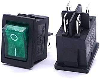 ONECM 10PCS AC 250V/6A, 125V/10A ， ON/OFF DPST 4 PIN 2 Posição Mini Rocker Switches Switch Snap Snap