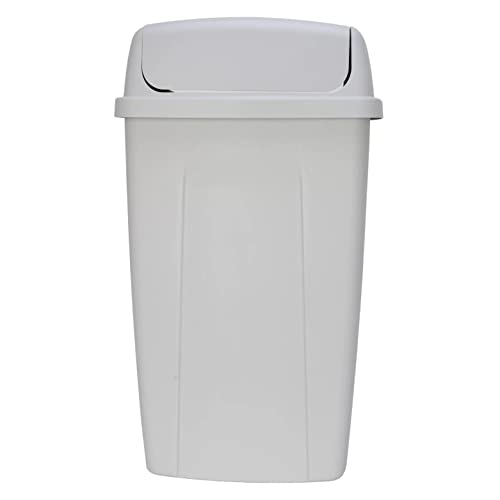 13 Gal Plástico Swing tampa superior lata de lata de cozinha, lixo de lixo de cozinha de plástico com proteção de odor de tampa | 52 litros, tampa de giro duplo - balança quando empurrada ou abre quando levantada