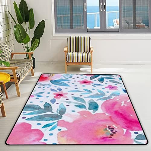 Rastreamento de carpete interno brincar de tapete aquarela floral para quarto quarto berçário educacional piso tapetes tapete