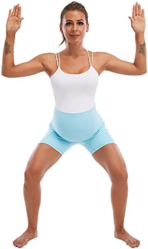 Spotential Womens Maternity Yoga Shorts Workout, ativo curto com os bolsos 5 .