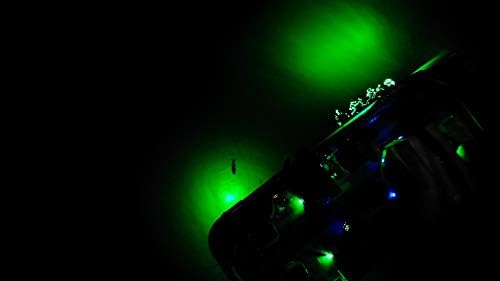 Pesca subaquática verde Luz LED 15000 lúmens 12 volts peixes noturnos atraindo água salgada IP68 Propertável Pro15dx W Alligator Clipes e Cigarette Flest -Adaptadores QD, cordão longo de 30 pés, fabricado no Texas