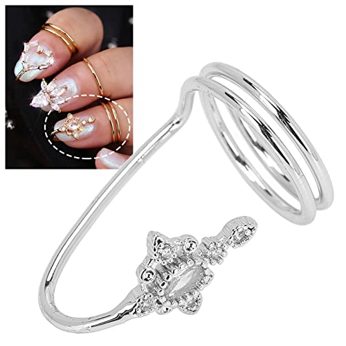 Anel de unhas femininas, anéis de junta da unha da moda, anel de tampa de unhas, anéis de unhas, jóias de manicure de ponta dos dedos,
