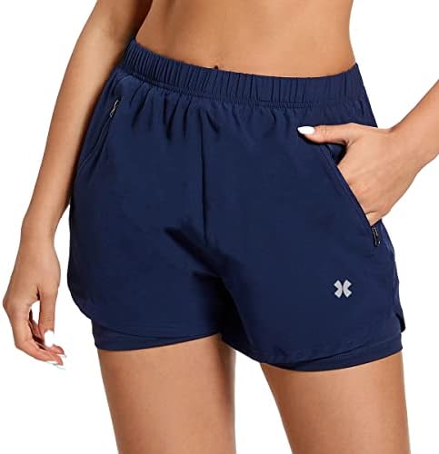 Yooooyee Athletic Elastic Runnig Shorts para Woman Quick Dry Summer Gym Treino de ginástica calças curtas