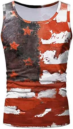 Tampa do tanque havaiana masculina do XXBR, Independence Day Manuseless Tops Summer Summer Loose Casual Beach Seaside Top