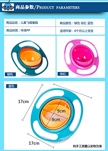 360 tigela de giroscópio resistente ao derramamento com tampa （rosa）