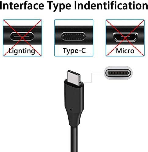 6ft USB -C Cabo tipo C Tipo Crente Fio de energia USB Longo Compatível rápido com Motorola Moto G Play - Moto G Power - Moto