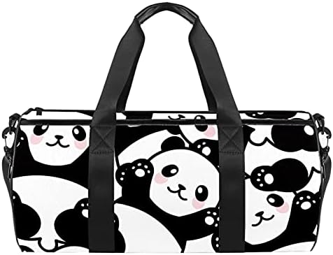 Mamacool fofo chinês panda bebê padrão duffel ombro bolsa de travessia de lona para ginástica sports dança de viagem weekender