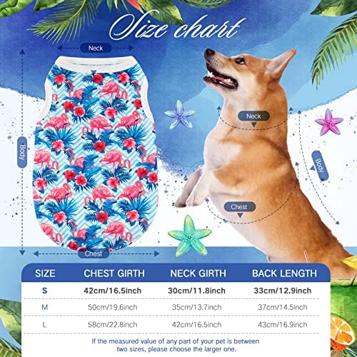 Camisas de cachorro 6 roupas de verão roupas para cães fofos flamingo havaiano cã