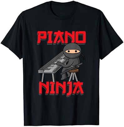 Piano ninja | T-shirt de presente de pianista de teclado engraçado