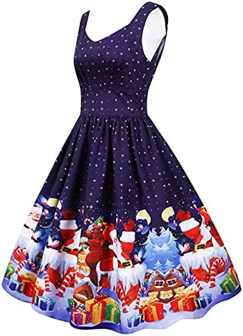 Vestidos de natal para mulheres 1950s vintage Papai Noel