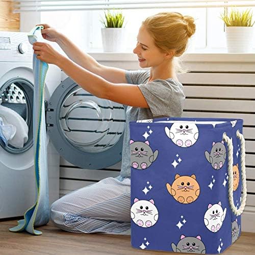 Indomer Cats 300d Oxford PVC Roupas à prova d'água cesto de lavanderia grande para cobertores Toys de roupas no quarto