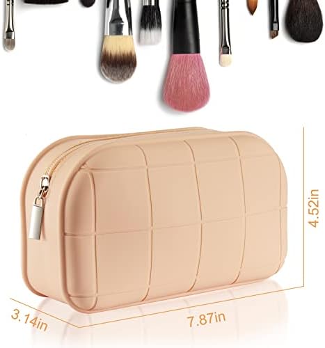 Luxuring Small Makeup Sacag, bolsa de cosméticos de silicone, bolsa de maquiagem de organizador de cosméticos para mulheres