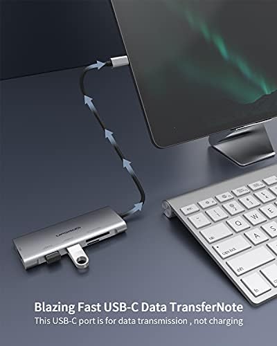 Upgrow USB C para HDMI Hub, adaptador tipo C 5 em 1 com 2 portas USB 3.0, 4K@30Hz HDMI, SD/TF Card Reader, compatível