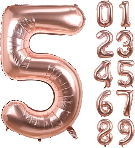 40 polegadas de ouro rosa balão jumbo dígito mylar foil helium balões para festa de aniversário celebração decoração graduação