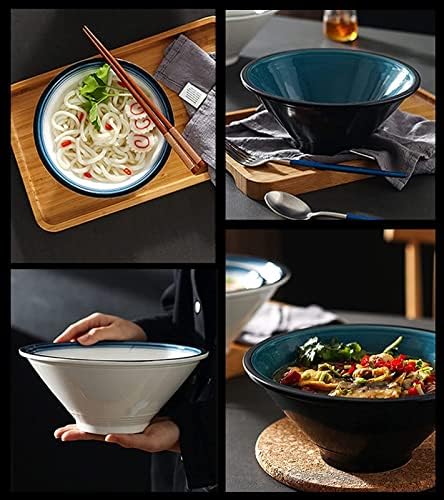 Dragonfy Soup Sopa Bowl Tigela de cereal ramen, grande tigela de ramen cerâmica Conjunto de 2 para cozinha, tigela de espaguete, tigela