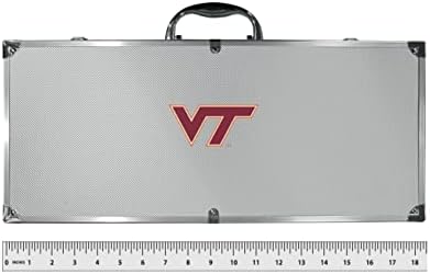 NCAA Siskiyou Sports Fan Shop Virginia Tech Hokies Steel Tailgater BBQ Conjunto com estojo 8 peças cinza