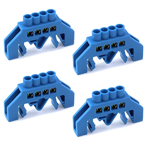 Faotup 4pcs azul 30a-200v 4 pinos conector de bloco de terminal, bloco de terminal de aterramento, bloco de terminal