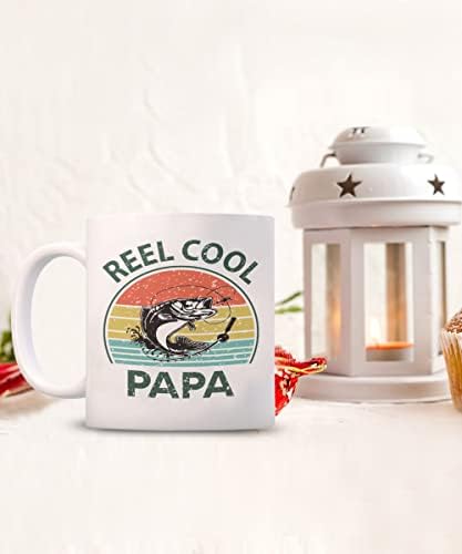 Reel Cool Papa Pais Caneca de café, Melhores Presentes de Papa de Neto ou Neta, Copo Presente de Aniversário do Papa