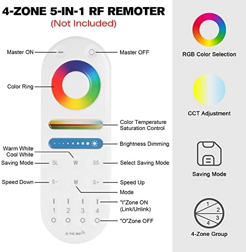XXK RGB CCT SMART LUZES RECUTADAS 4 polegadas, LED de LED reduzível RF+BT Mesh Controle, Tuya Smart Life App Compatível com Siri/Alexa/Google Assistant Voice Control