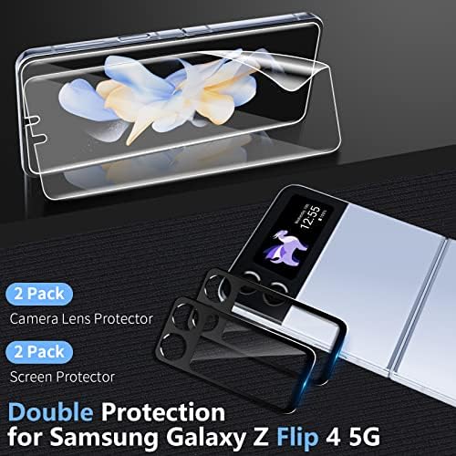 [2+2 pacote] Samsung Galaxy Z Flip 4 Protetor de tela, MIUOLV Filme de hidrogel EPU interior MIUOLV+Protetor de tela de câmera de