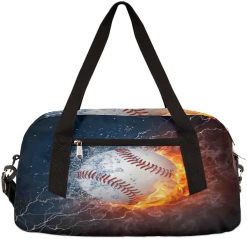 Base de beisebol esportivo na bolsa de ginástica de água de fogo para homens, bolsa de mochila de pequenas viagens para escapadela