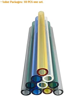 10 pedaços de tubos de vidro coloridos 7 polegadas de comprimento 12 mm od 8mm id 2mm espessura de vidro borossilicato tubos de sopro