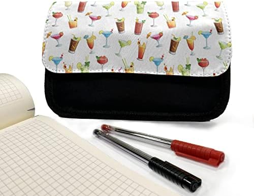 Caixa de lápis de verão lunarable, coquetéis de festas de refrescar, mochila de caneta com zíper duplo, 8,5 x 5,5, multicolor