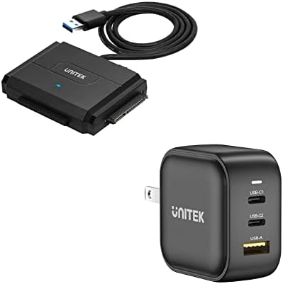 Unitek [pacote] SATA/IDE para o adaptador USB 3.0 e 3 portas 66W Charger USB C