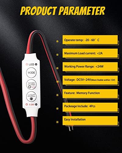 Controlador de estroboscópio flash de LED de LED e brilhante para o módulo de pisca-pisca de lâmpada de lâmpada LED compatível com carro, barco, doméstico DC 5V ~ 24V Função de memória