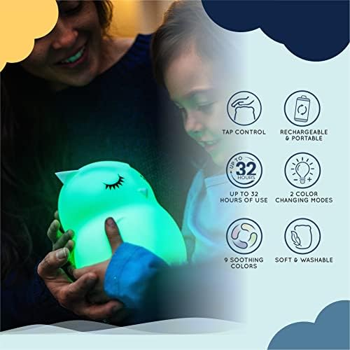 Lumipets Animal Kids Night Light, Luz de silicone para bebê e criança, luz noturna mole para o quarto de crianças,