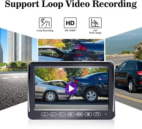 Câmera de backup de RV HD sem fio HD 1080p Trailer Bluetooth Visualização traseira Cam Sistema Touch Touch 7 '' DVR