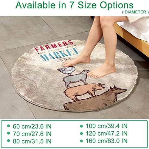 Poster de animais de fazenda Poster Ultra Soft Soft Faux Rabbit Fur Tapete de 4 pés de pelúcia tapetes de área para