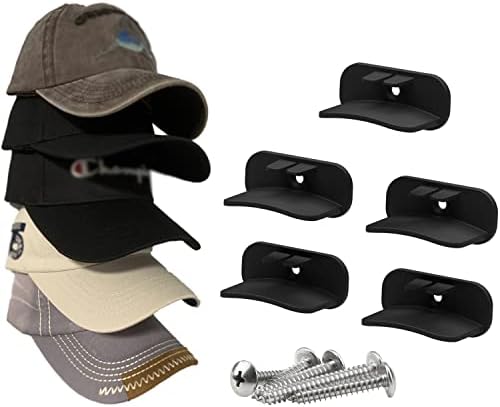Gikbn1 Hat Rack Rack Mount, organizador de chapéu de beisebol de 5pcs, suporte de chapéu com rack de chapéu de parede patenteado
