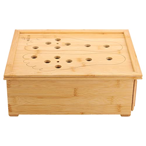 Caixa de moxabustão do pé, com massageador de rolos quentes Ferramenta de moxabusção de madeira de bambu, bambu forte 6 slots