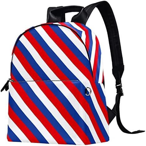 Mochila laptop VBFOFBV, mochila elegante de mochila de mochila casual bolsa de ombro para homens, Red Blue White Stripe Modern Vintage
