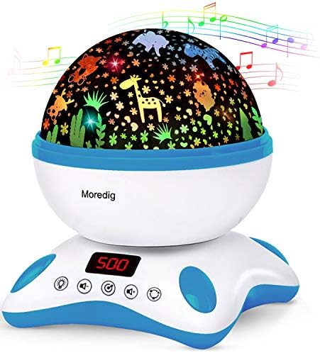 Moredig - Projector Star, Controle Remoto e Timer Rotando Luz Noturna Multicolor - Azul