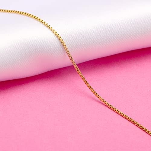 Colar de ouro Joycuff para mulheres 18k Caixa de papel de papel de ouro Figaro Figaro Herringbone Fished Roga Twist Chain