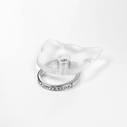 Conjunto de suporte para dedo do suporte do anel transparente de 2, Diário de Mavis Bling Chole Celled Pleget 360 ° Rotação Universal Luxury Crystal Metal Kickstand