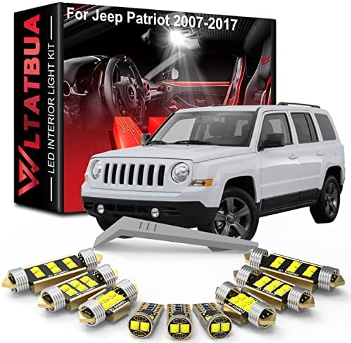 Substituição do pacote de kits de luz interior de LED para Jeep Patriot 2007 a 2012 2013 2014 2015 2017, super brilhante Blacks