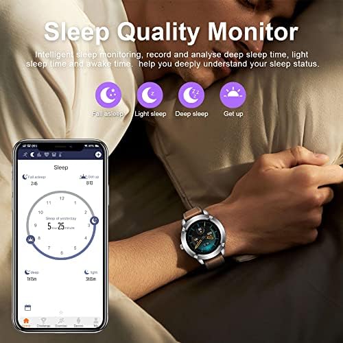 Relógio inteligente para homens, rastreador de fitness com monitor de freqüência cardíaca 24h, rastreador de fitness de atividade