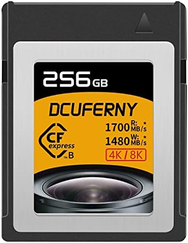 256g CFEXPRESS Tipo B cartão de memória, até 1700MB/S READ1480MB/S, Escreva gravação de vídeo em 4K/8K bruta para transferência