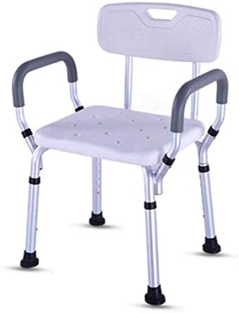 Cadeira de chuveiro JF-Xuan Cadeira de chuveiro de chuveiro ajustável Cadeira de elevador de chuveiro com apoios de braços Cadeira de banheira de banheira portátil