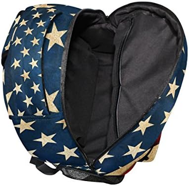 ZZKKO Retro American Flag Boys Girls School Computer Backpacks Book Bag Travel Hucking Camping Daypack