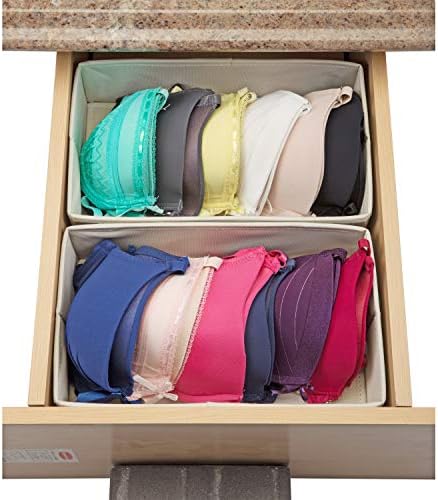 Simplifique o organizador de gavetas retangulares, 2 pacote, bom para meias, sutiãs, gravatas, cami, roupas e acessórios