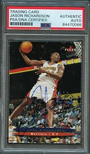 2003-04 Fleer Ultra 16 Jason Richardson assinado cartão Auto PSA Slabbed Warriors - Basketball Satbed Cartões de estreia