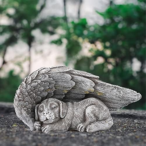 Cão anjo animal de estimação estátua resina resina dormindo estátua memorial para homenagear os amantes de artesanato criativo para artesanato para artesanato para o jardim home jardim divertido ornamento de natal