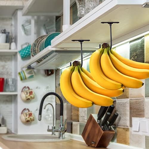 Guanglu Banana Hook Under Gabinet - Metal Banana Solder para manter as bananas frescas | O gancho de banana amadurece as