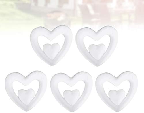 Valiclud 8cm Craft Foam Heart Bolas de espuma branca Bola de coração Formato de natal artesanato poliestireno formato de