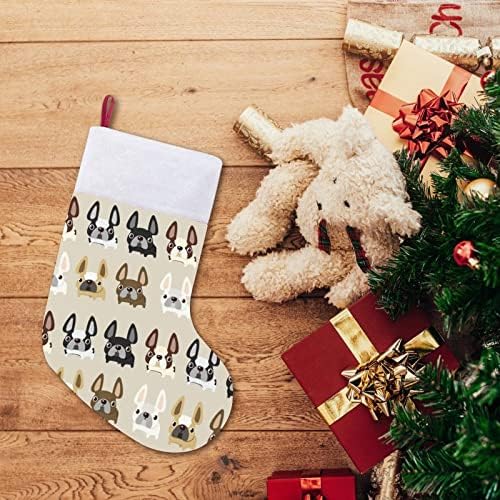 Coleção de Bulldog Francês Meias de Natal Saco de Presente de Socks de Natal para lareira de férias em família Ornamento